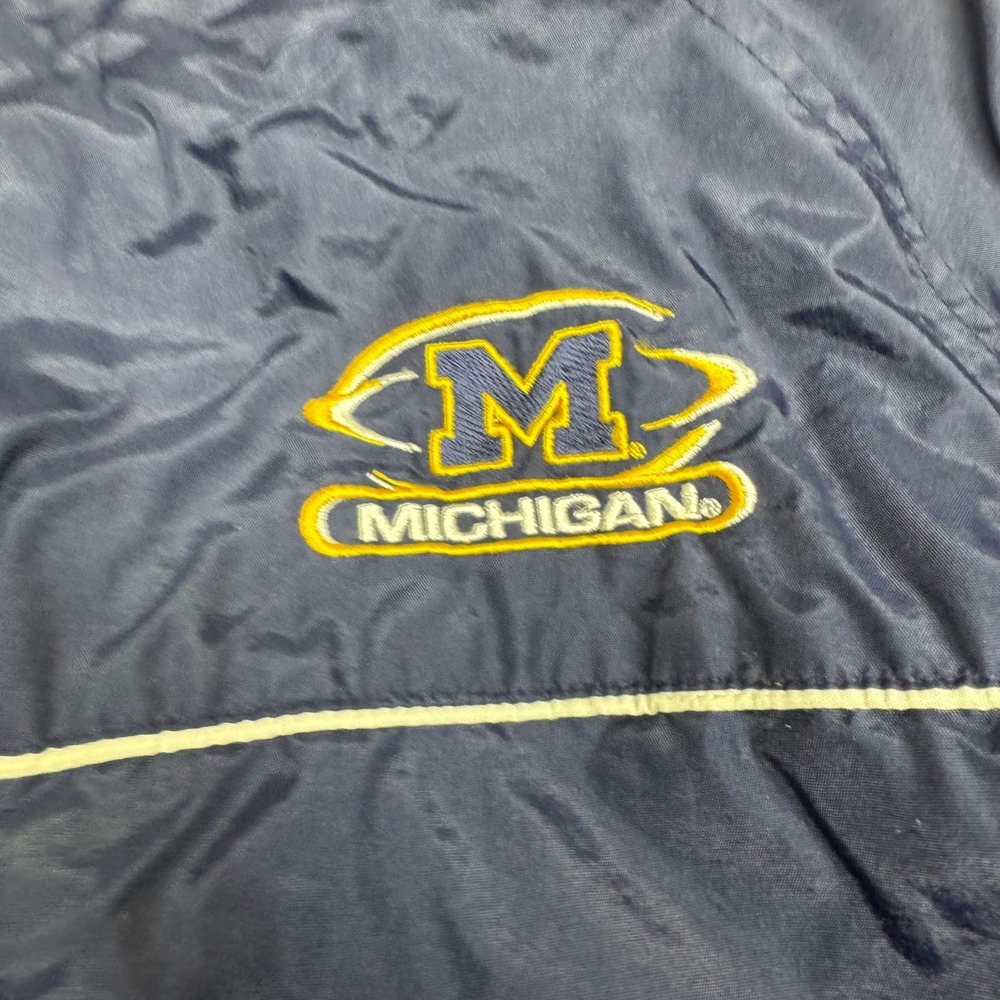 Starter Michigan Wolverines Mens 3XL Navy Blue Windbreaker Jacket - Picture 2 of 6